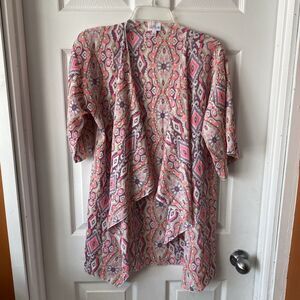 Lularoe Cardigan Women’s Size Small Cover Up Open Front Colorful Geometric